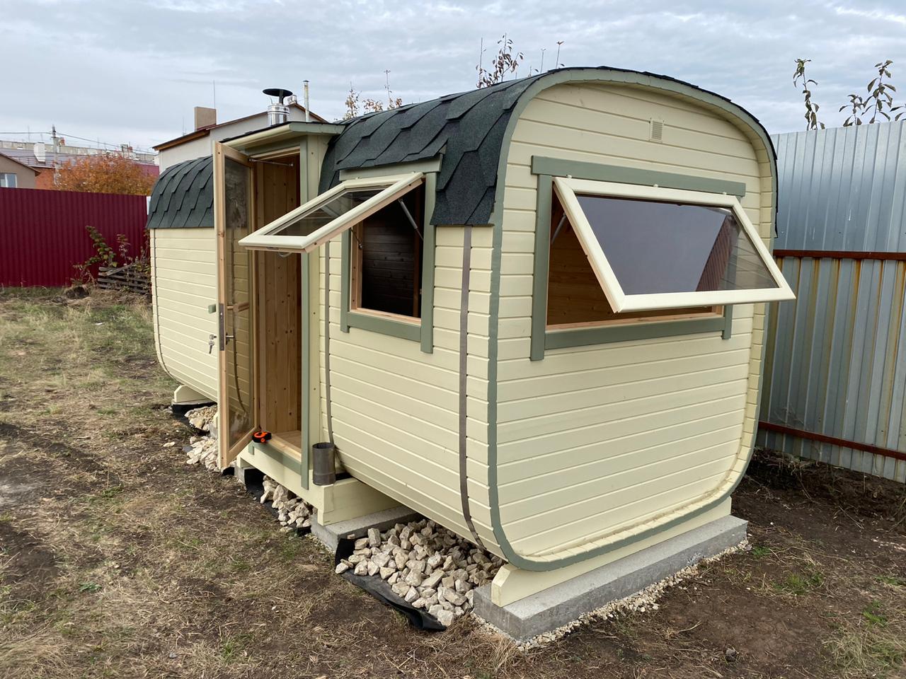 Квадро-баня 4.5м из кедра — фото