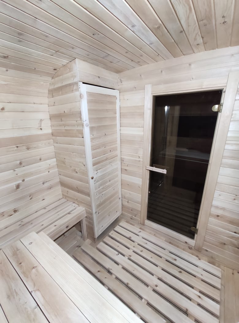 Квадро-баня 5.5м из кедра — фото