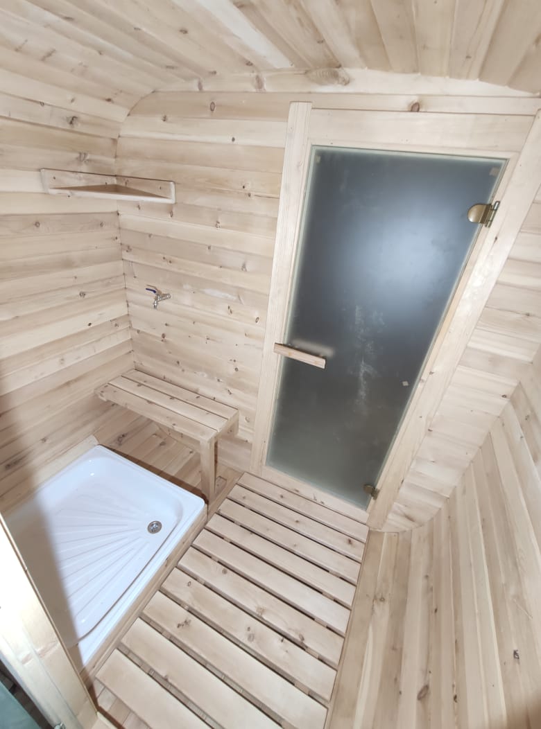 Квадро-баня 5м Мега люкс из кедра — фото