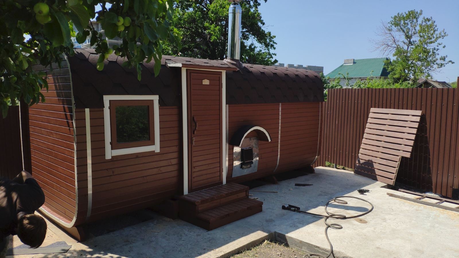 Квадро-баня 5м Мега из кедра — фото