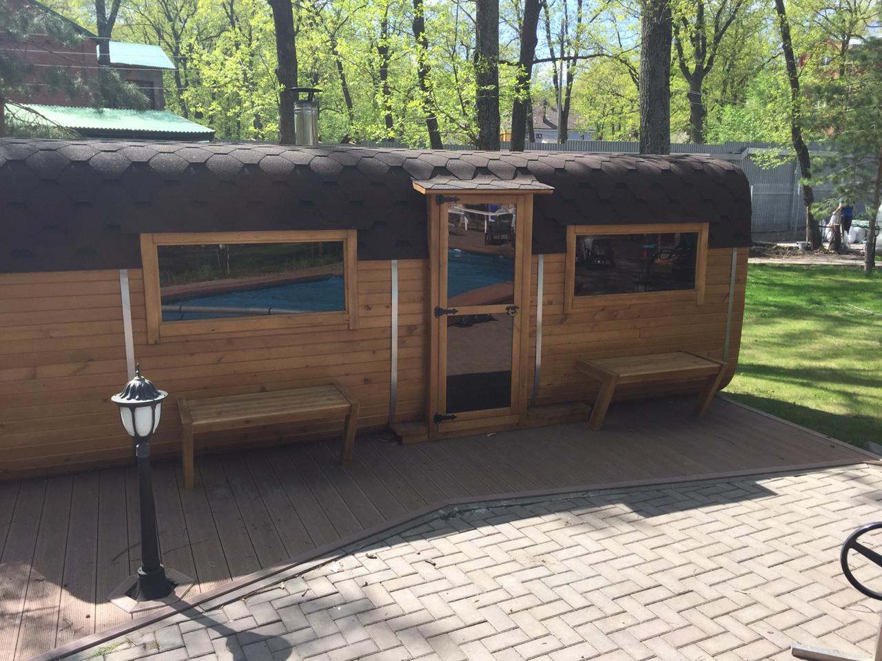 Квадро-баня 6м 2 отделения из кедра — фото